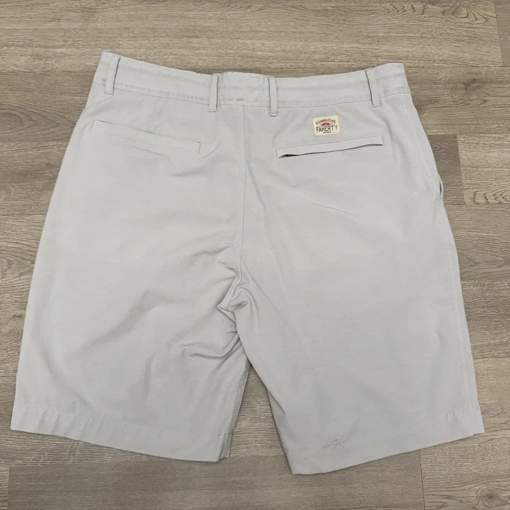 Faherty All Day Shorts Men's 33 Gray Hybrid Boardshorts Recycled Stretch 9